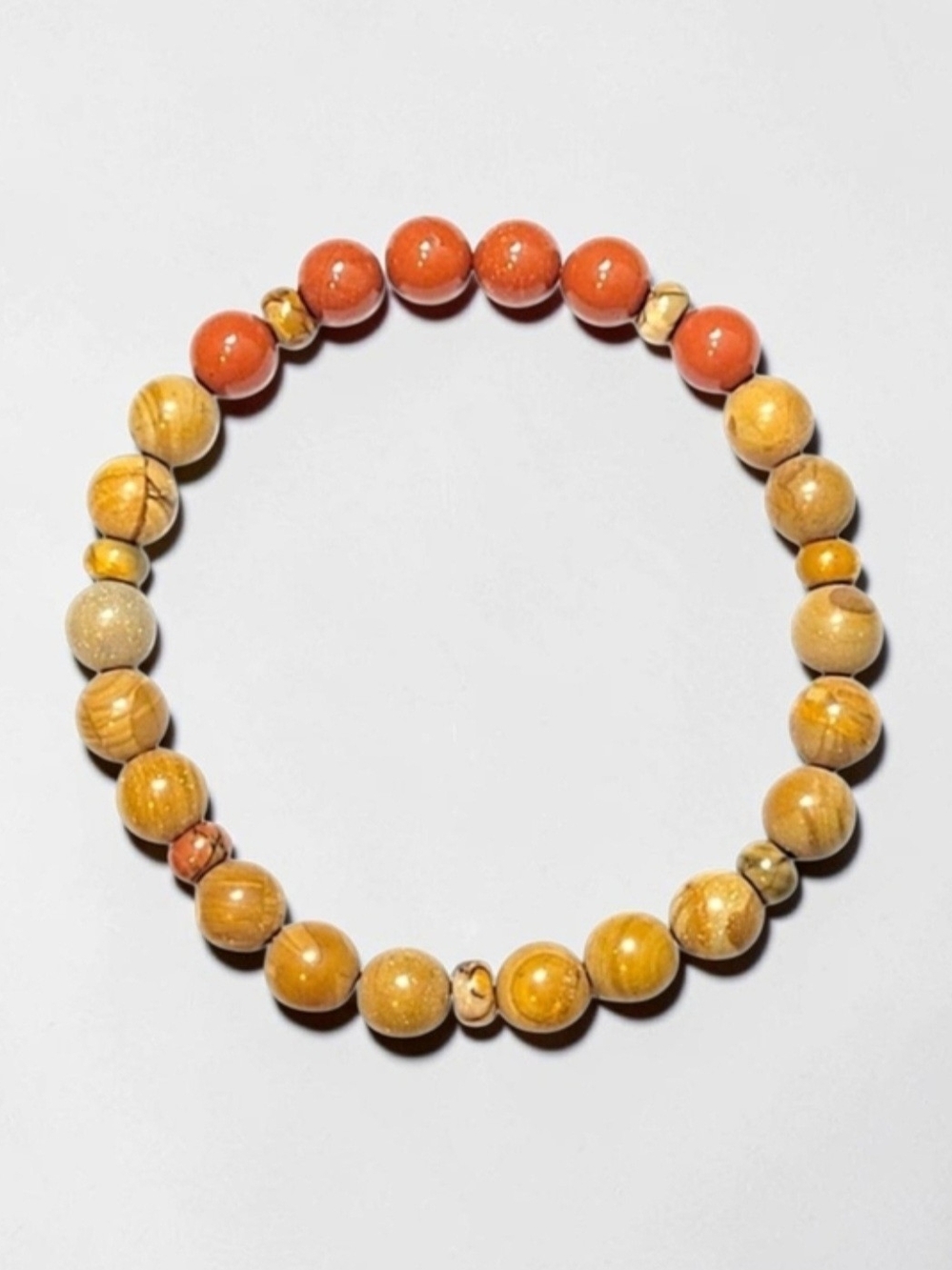 Mixed Jasper 8mm Gemstone Beaded 8 Inch Stretch Bracelet